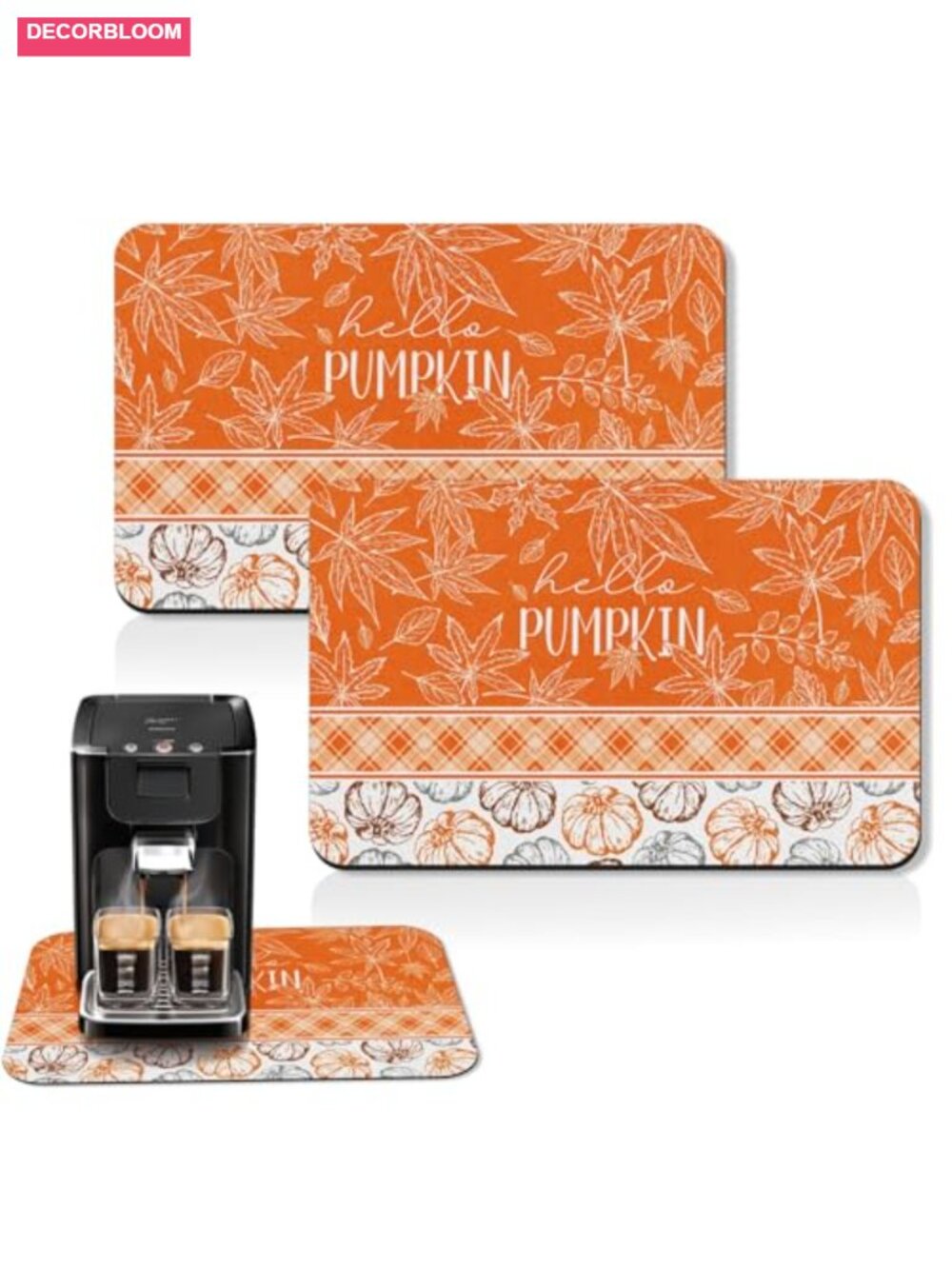 PU Coffee Mat 2 Pack 12x19 Absorbent Anti-Slip Dish Drying Mat